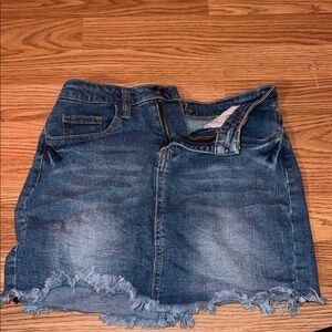 Rue21 Blue Denim Pencil Skirt with Frayed Hem